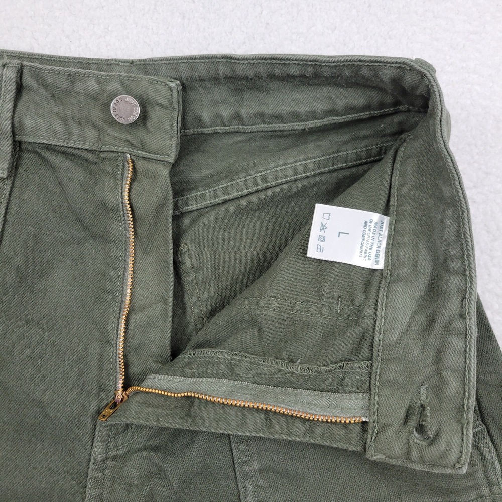 Just Black Denim Shorts‎ Womens Large Army Green Cotton Blend Casual Summer Wear - Picture 5 of 9